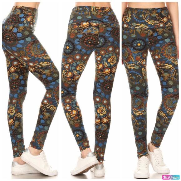 Paisley Multicolor Yoga Style Leggings One Size NEW - Picture 1 of 2
